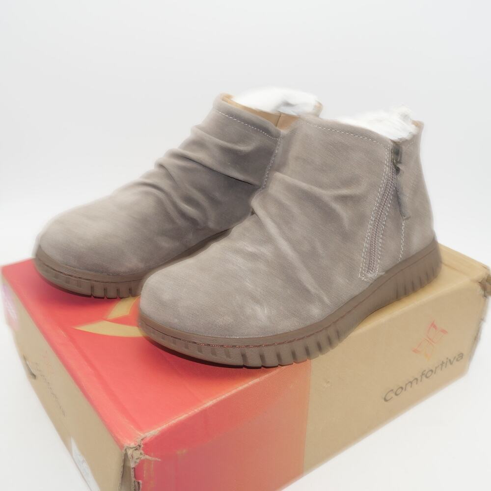 NEW Comfortiva Calla Taupe Brown Tan Oiled Suede Women's Size 6